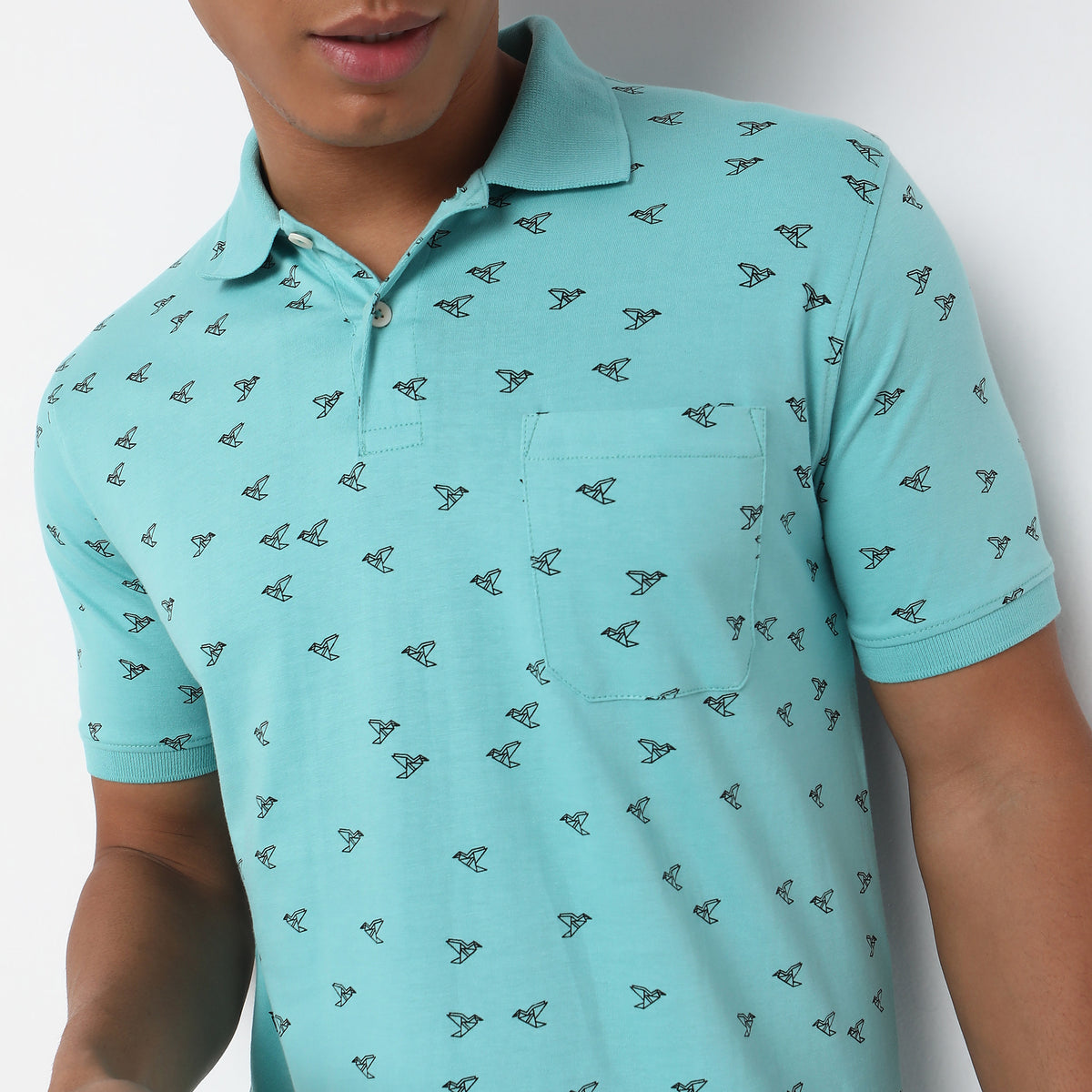 Regular Fit Printed Polo T-Shirt