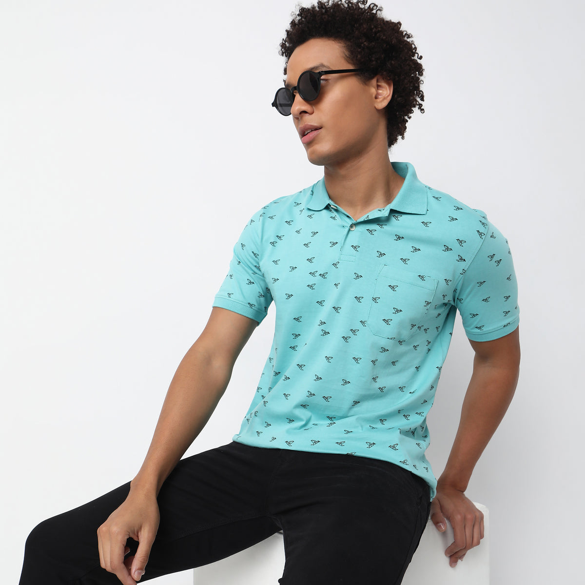 Regular Fit Printed Polo T-Shirt