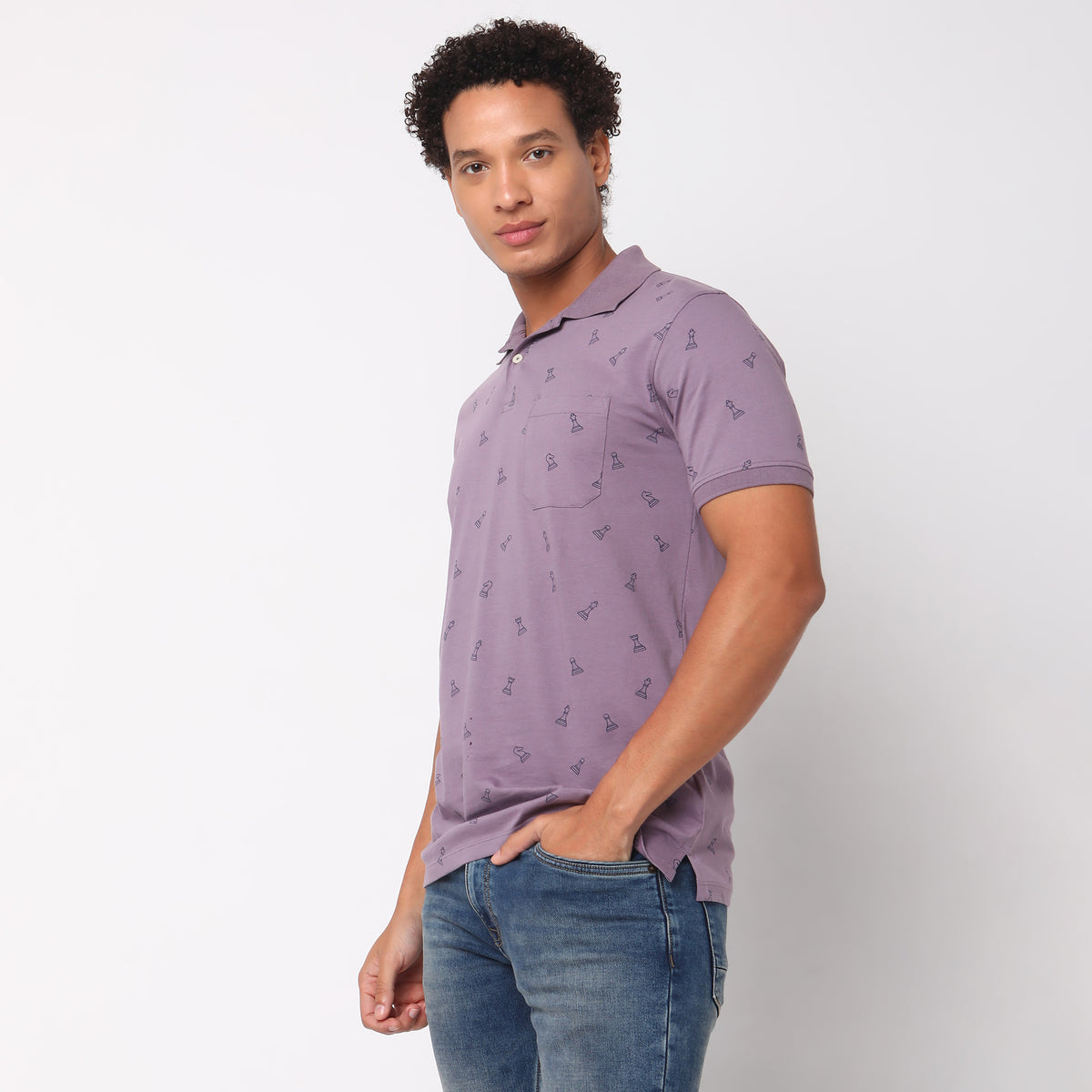 Regular Fit Printed Polo T-Shirt