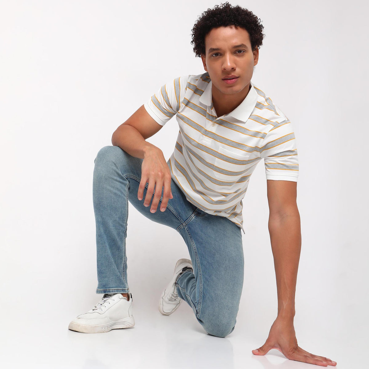 Regular Fit Striped Polo T-Shirt