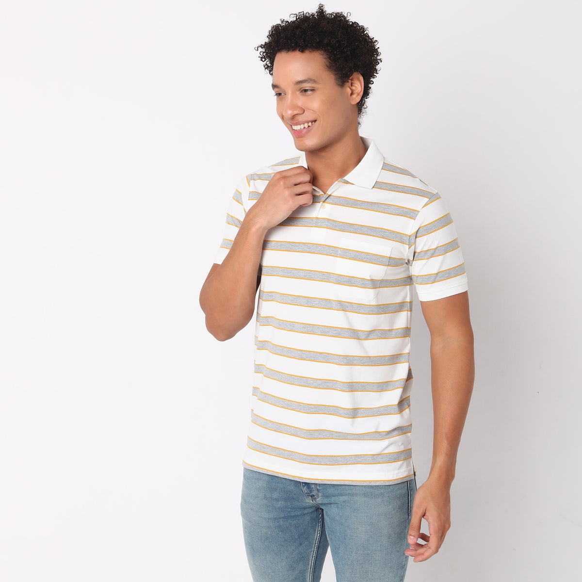 Regular Fit Striped Polo T-Shirt