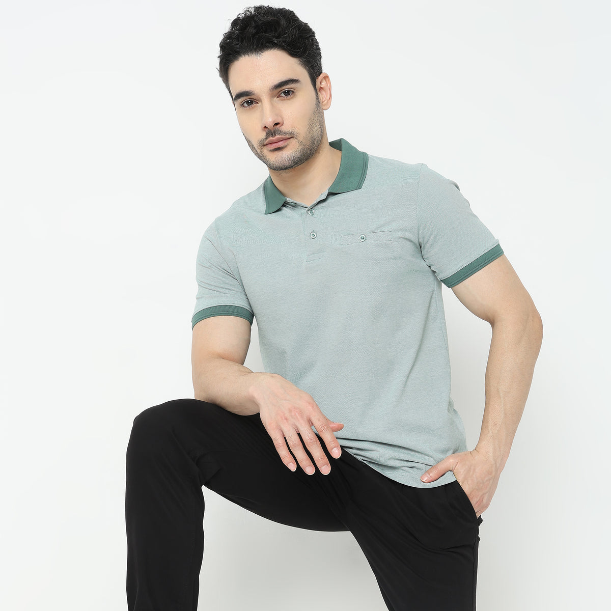 Regular Fit Solid Polo T-Shirt