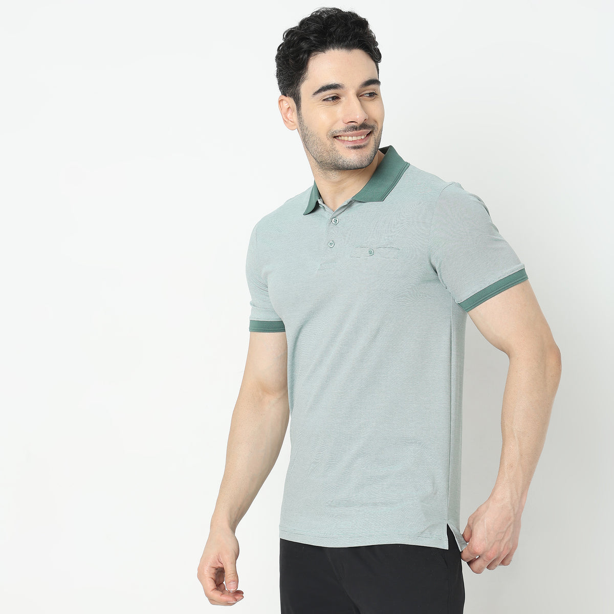 Regular Fit Solid Polo T-Shirt