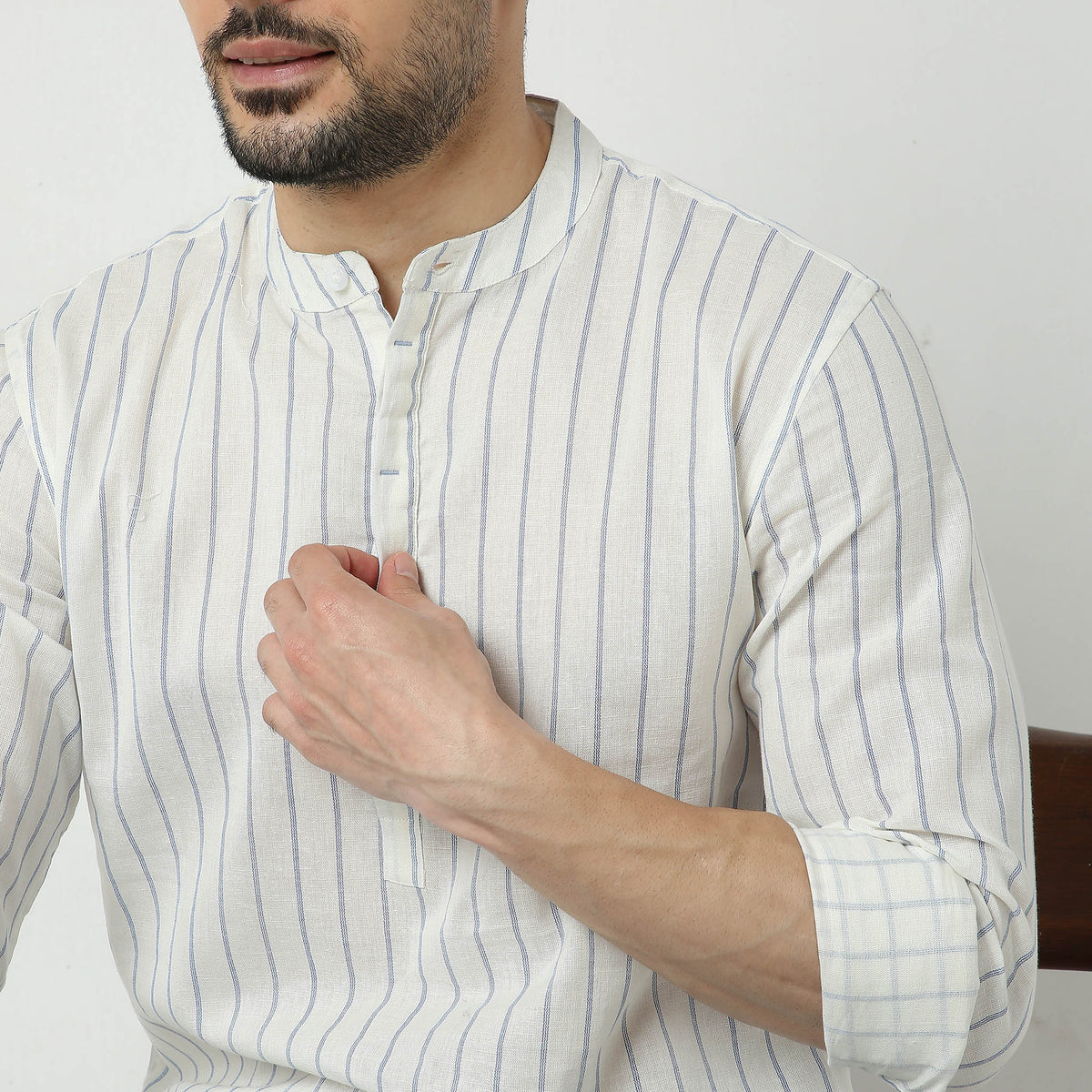 Regular Fit Striped Short Kurta