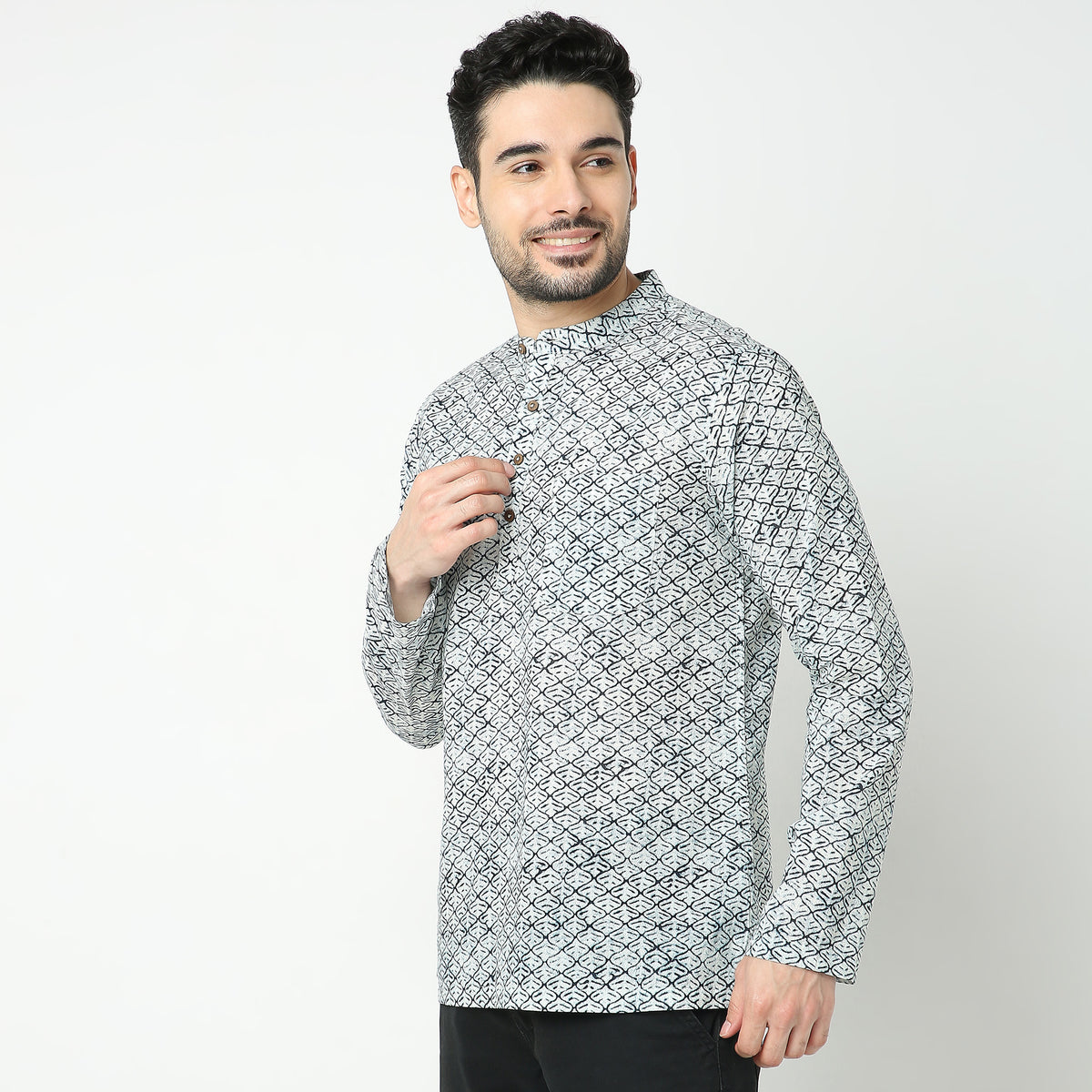 Regular Fit Printed Short Kurta