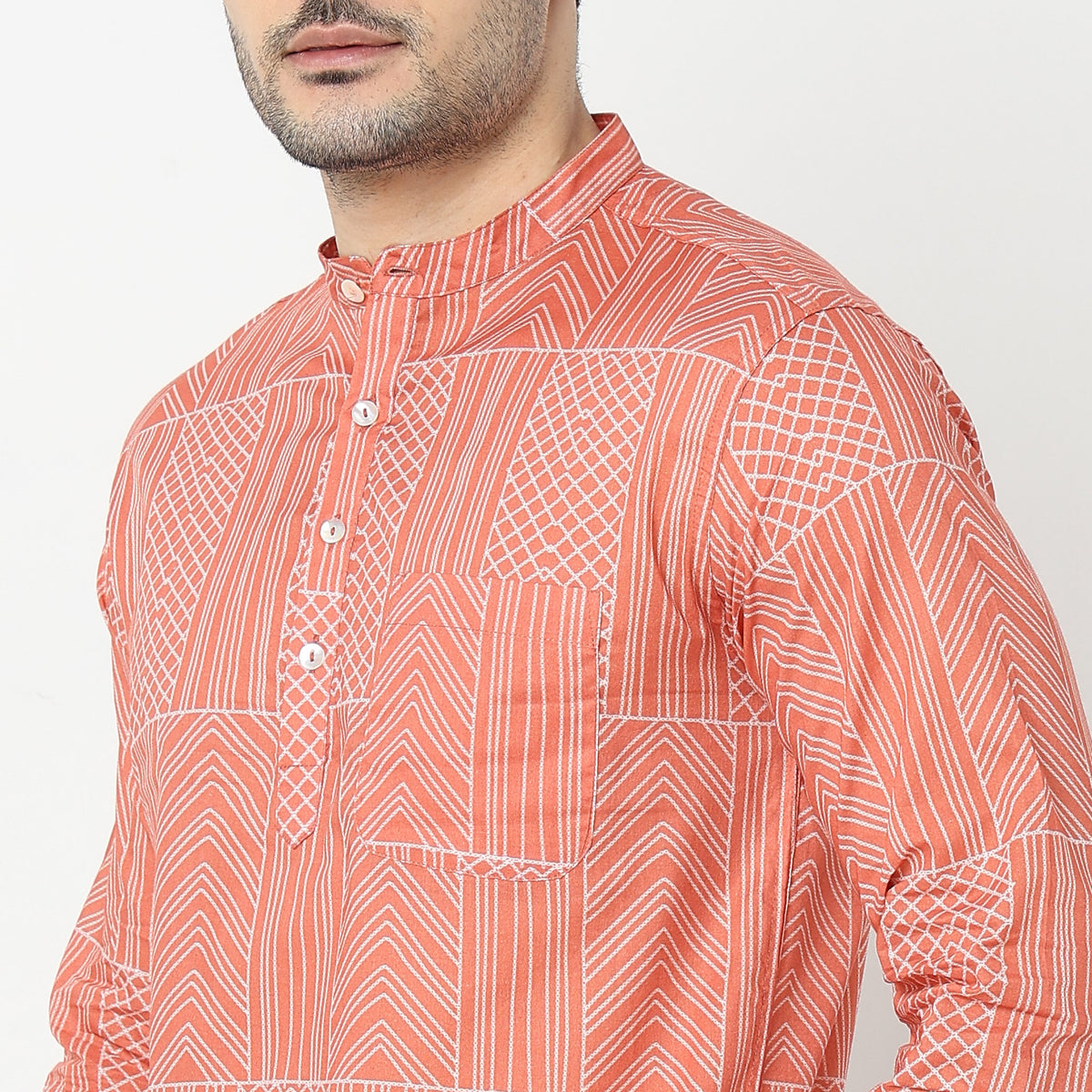 Regular Fit Printed Short Kurta