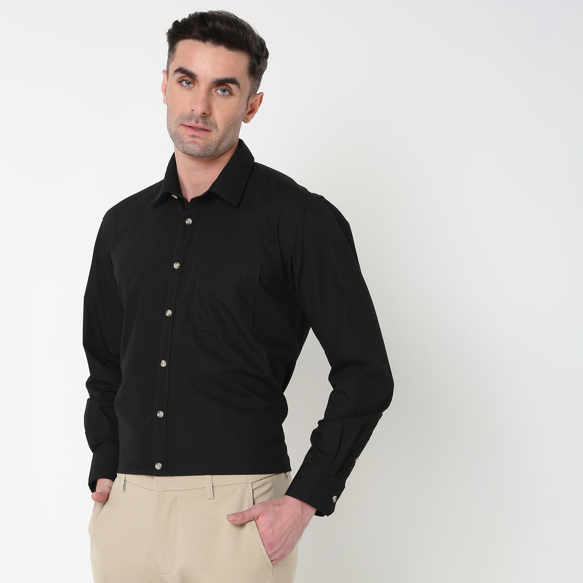 Slim Fit Solid Shirt