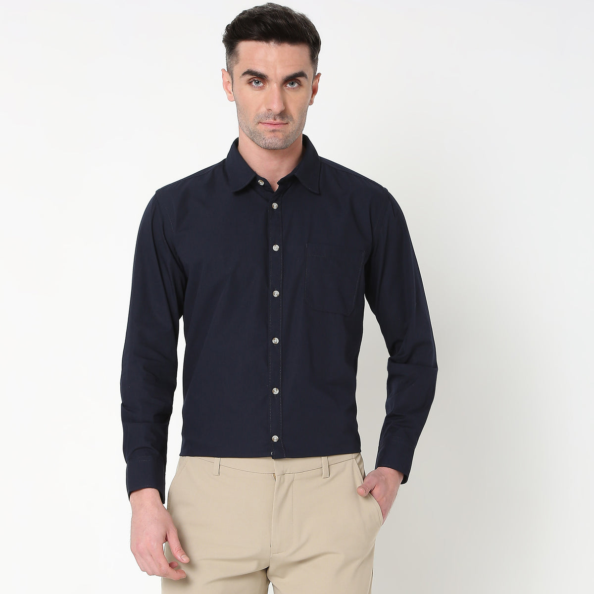 Slim Fit Solid Shirt