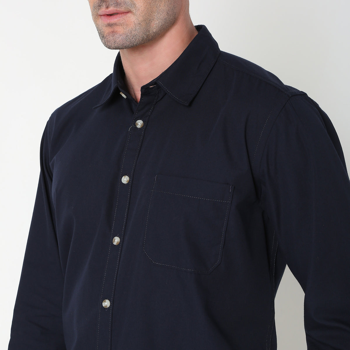 Slim Fit Solid Shirt