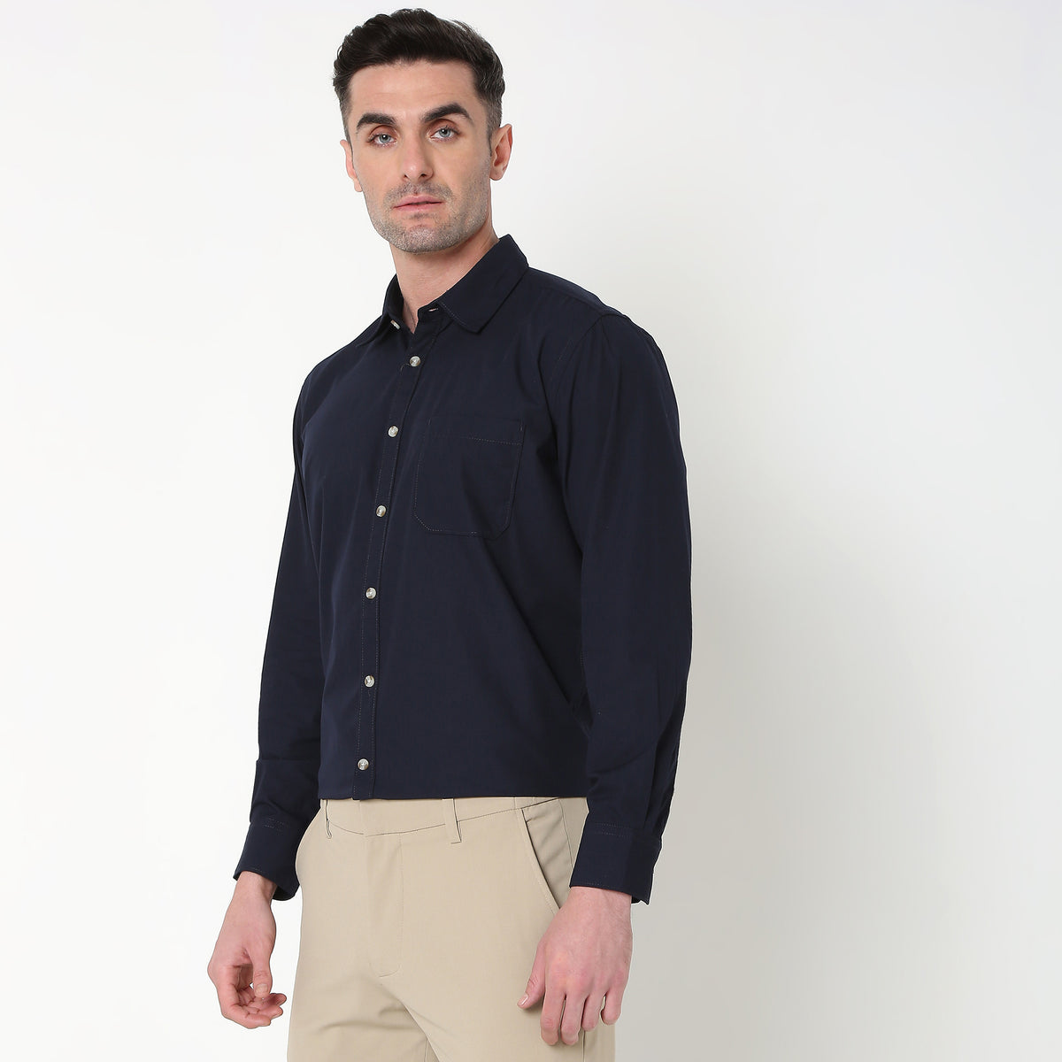 Slim Fit Solid Shirt