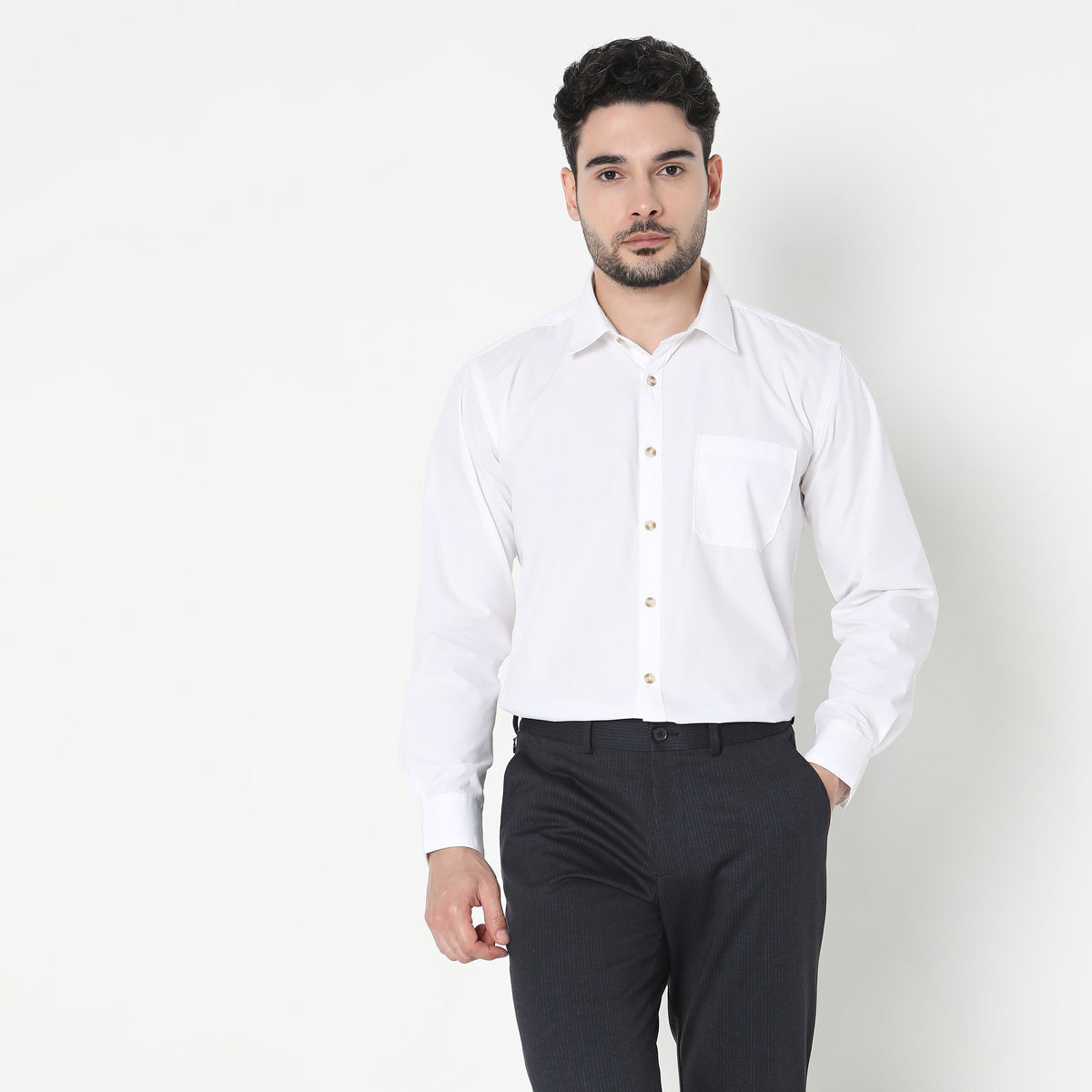 Slim Fit Solid Shirt