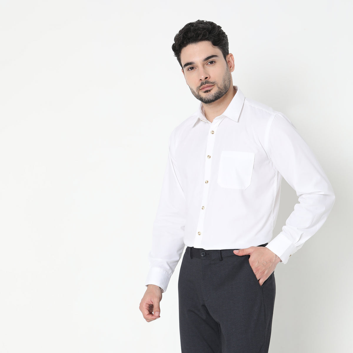 Slim Fit Solid Shirt