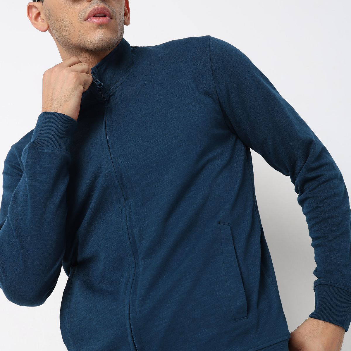 Regular Fit Solid Sweatshirt