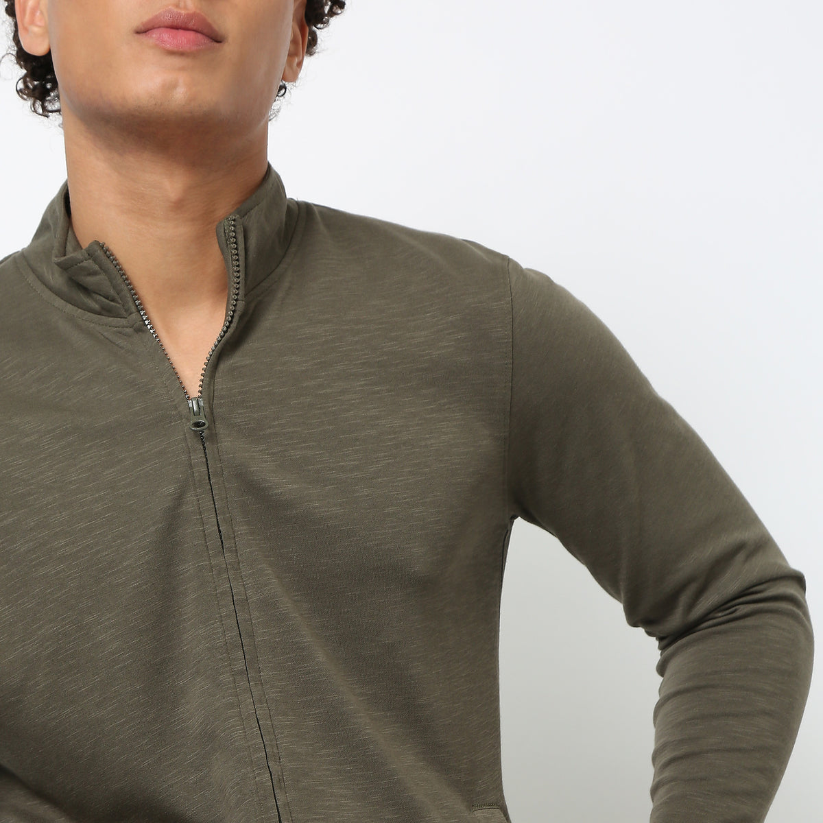 Regular Fit Solid Sweatshirt