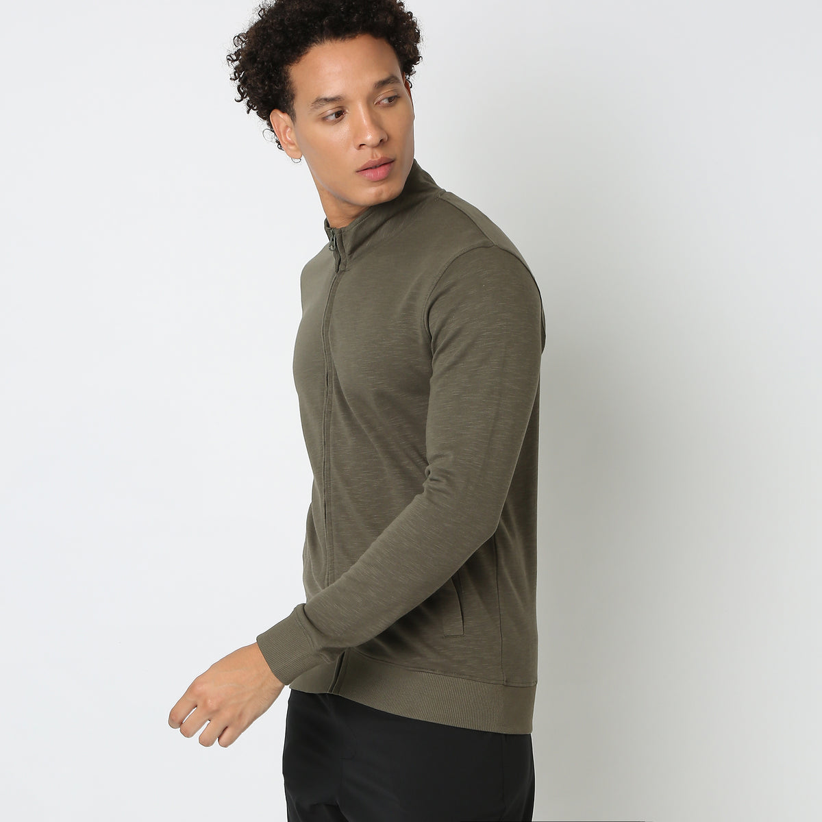 Regular Fit Solid Sweatshirt