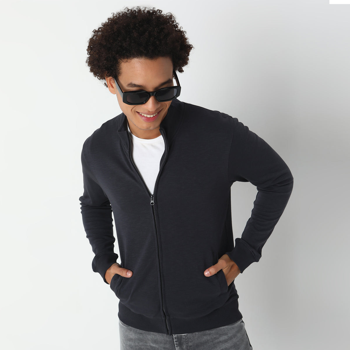 Regular Fit Solid Sweatshirt