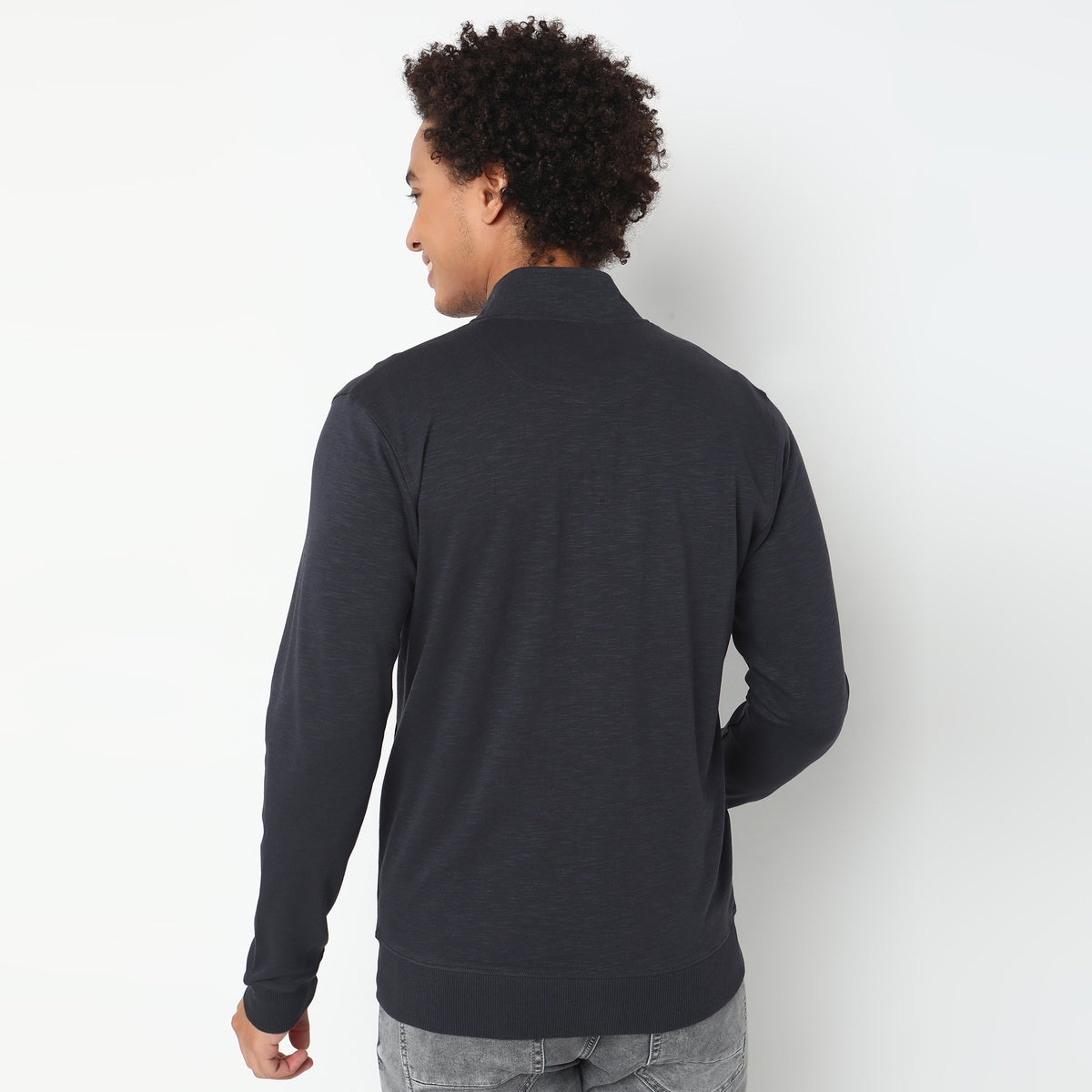 Regular Fit Solid Sweatshirt