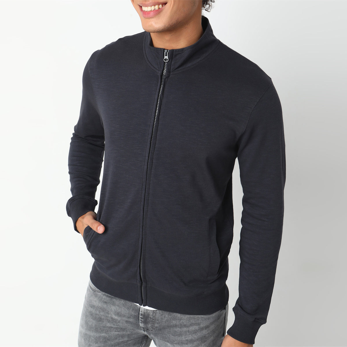 Regular Fit Solid Sweatshirt