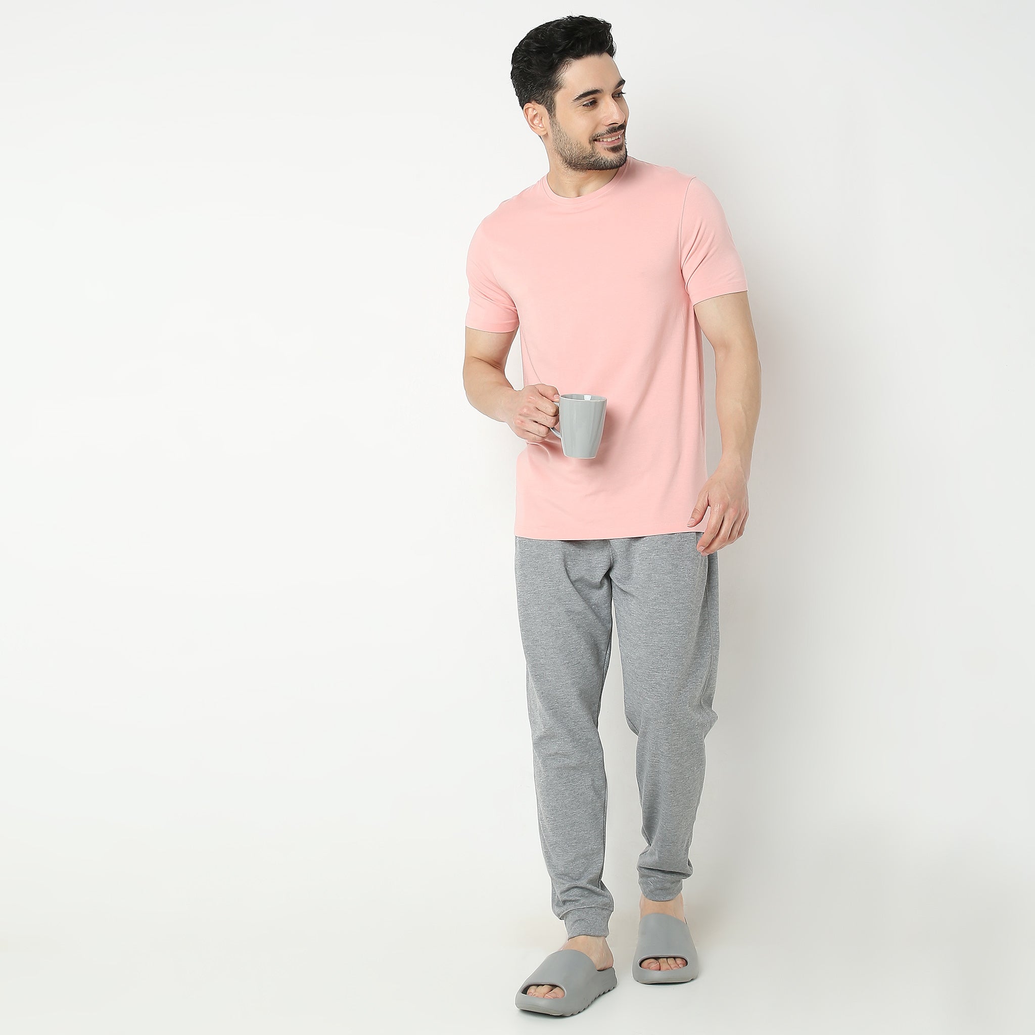Regular Fit Solid Sleepwear T-Shirt