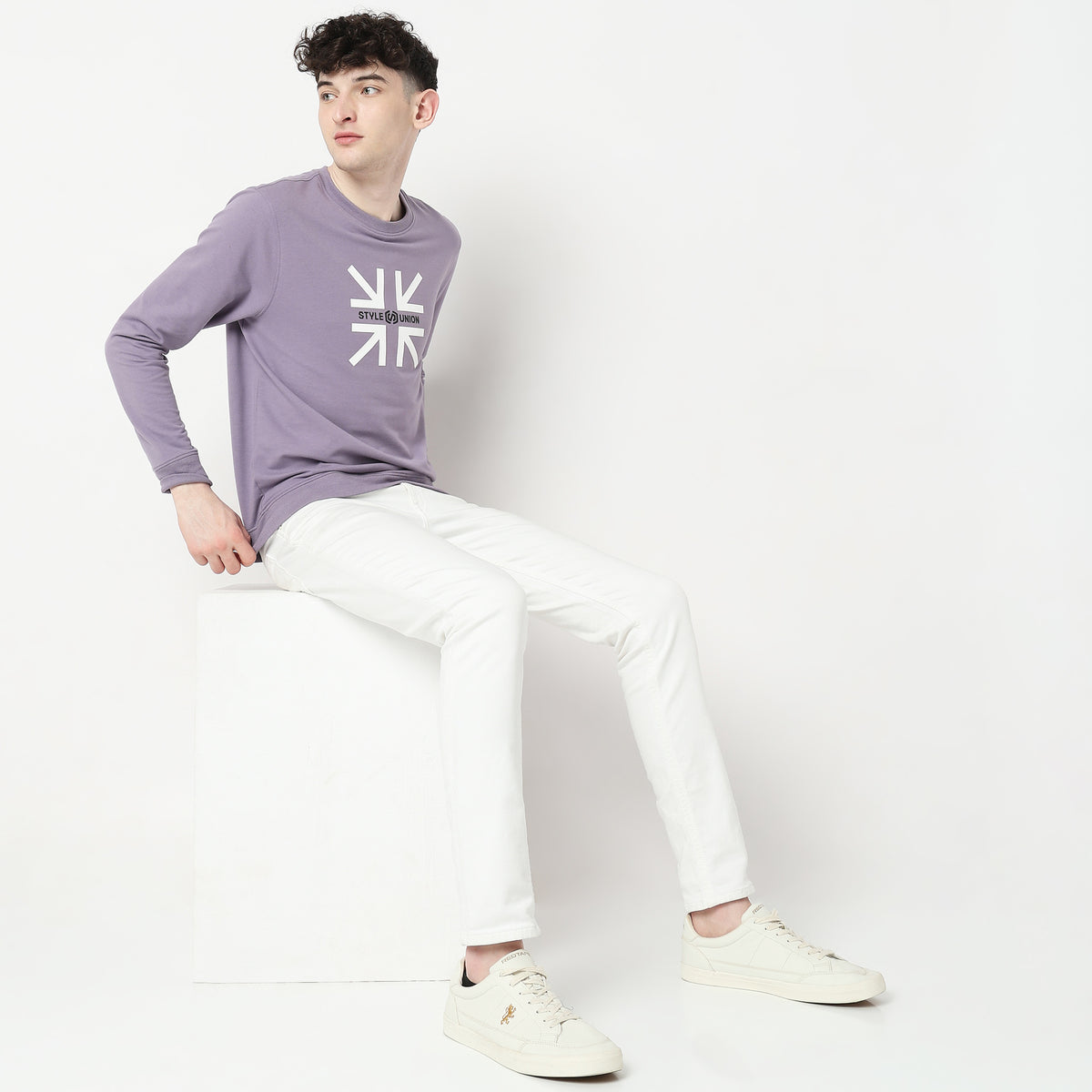 Regular Fit Solid Sweat Tees