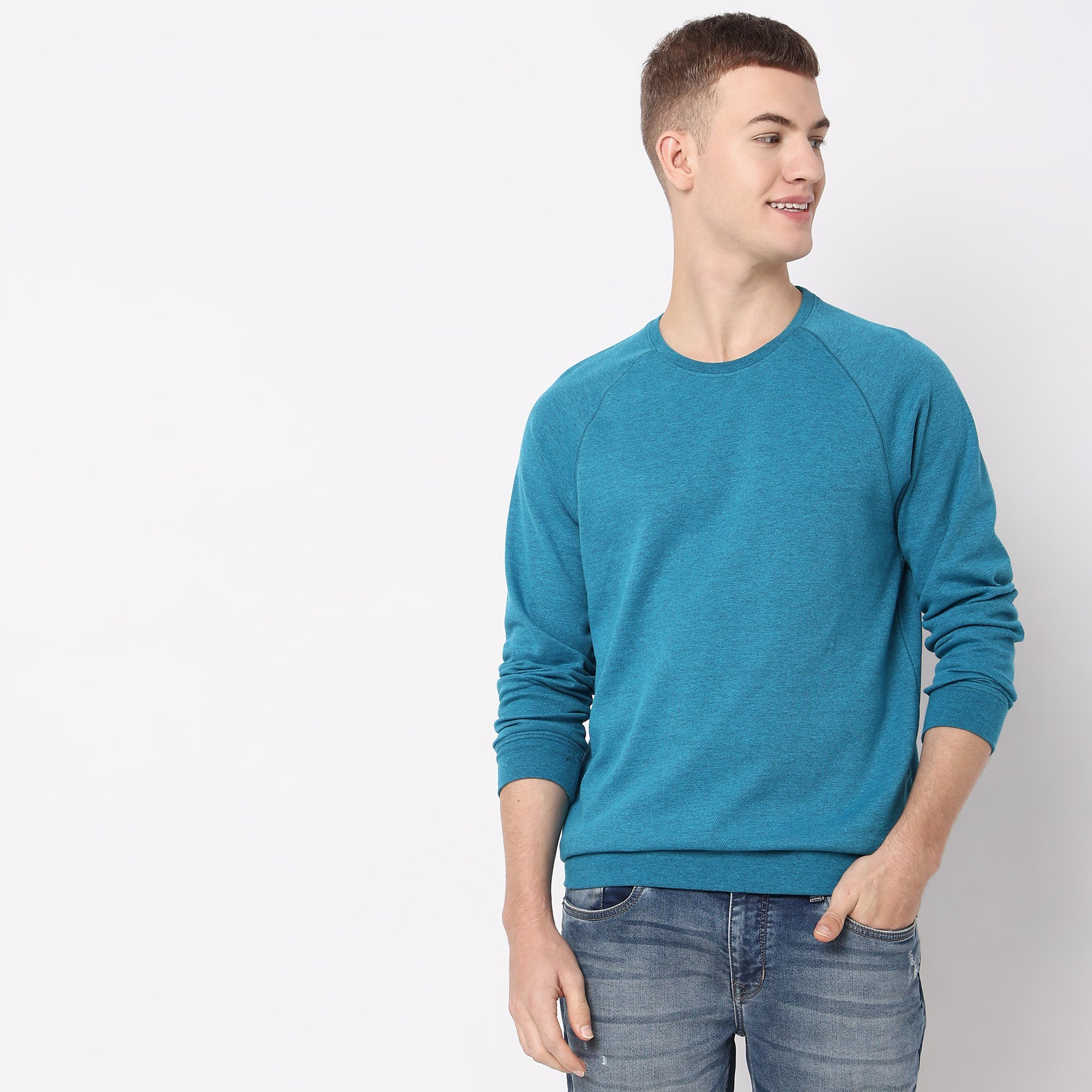 Regular Fit Structured Sweat Tees