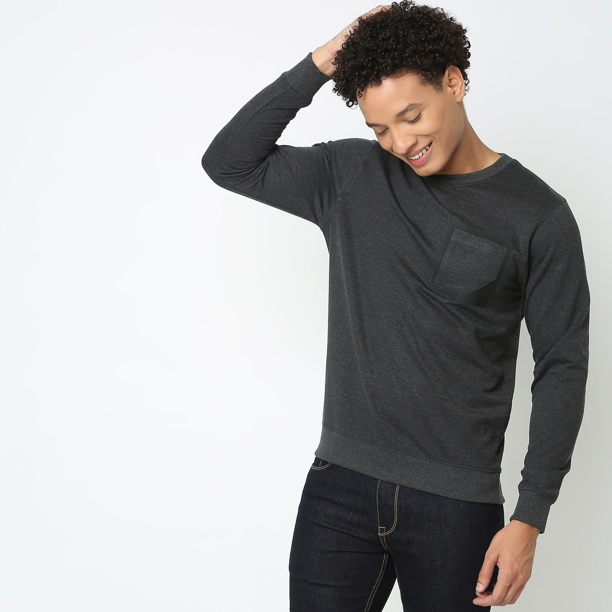 Regular Fit Solid Sweat Tees