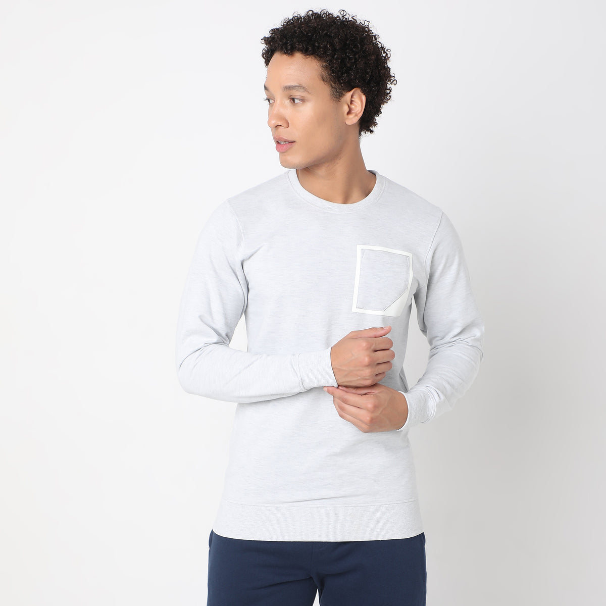 Regular Fit Solid Sweat Tees