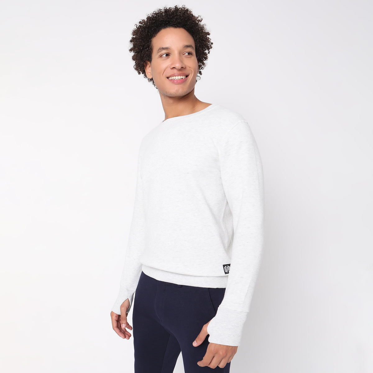 Regular Fit Solid Sweatshirt