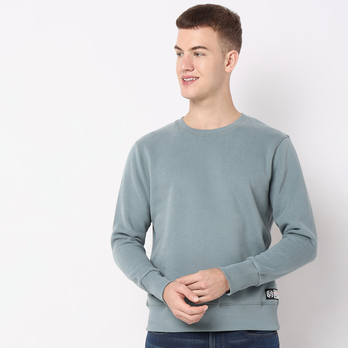 Regular Fit Solid Sweatshirt