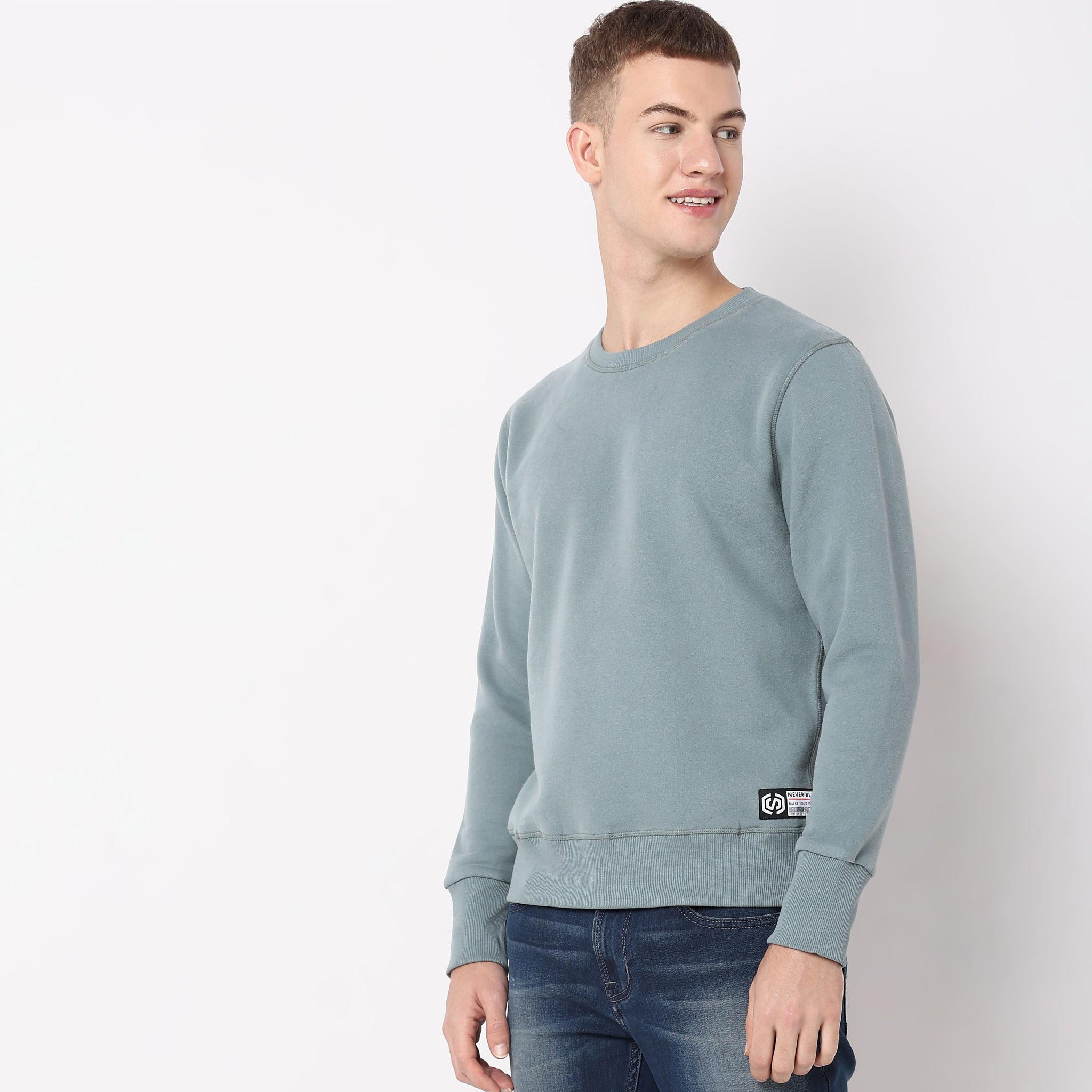 Regular Fit Solid Sweatshirt