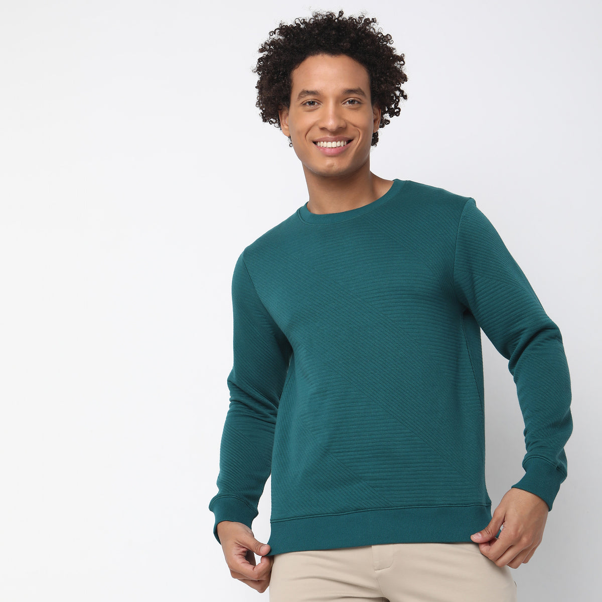 Regular Fit Quilted Sweatshirt