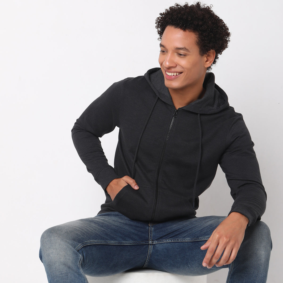 Regular Fit Solid Sweatshirt