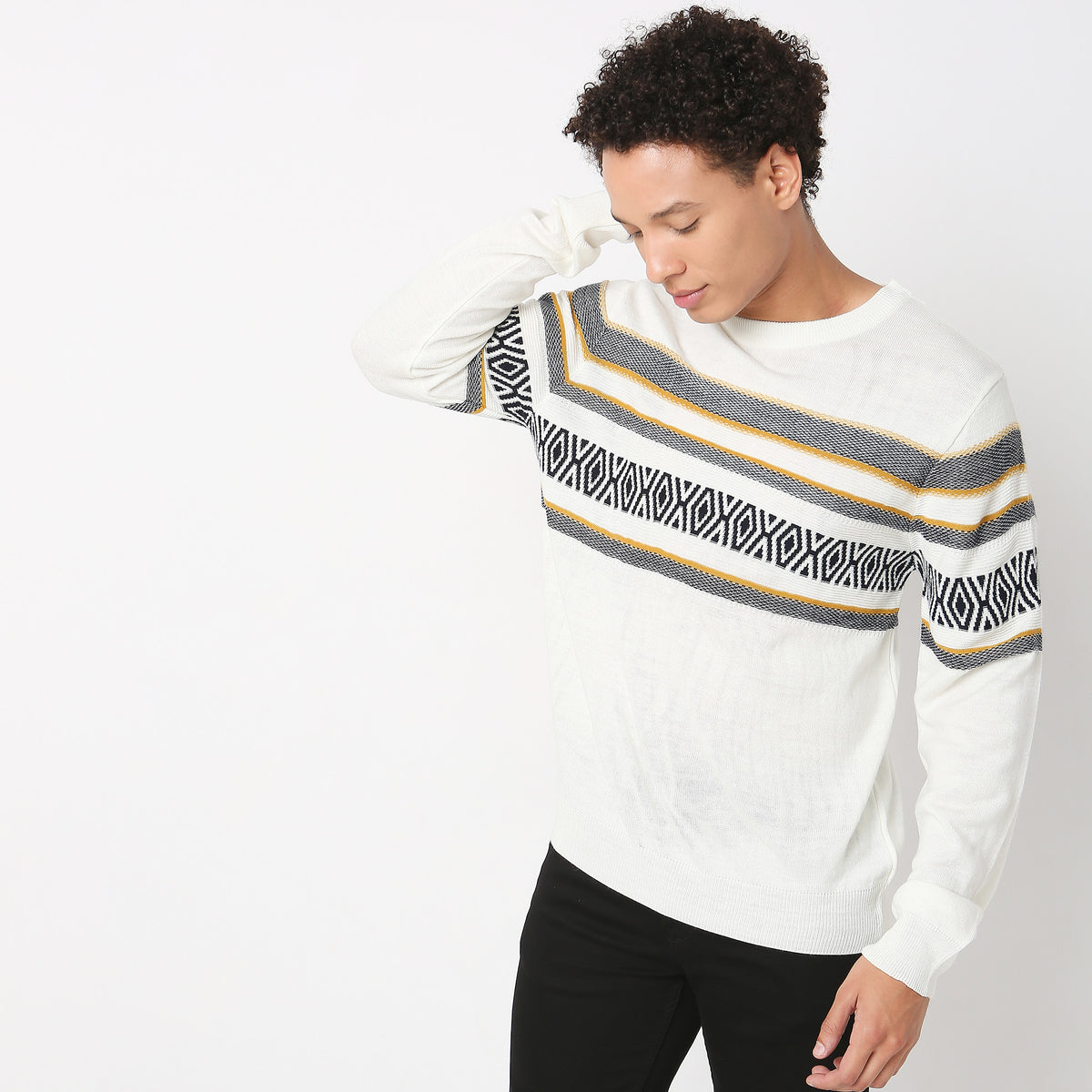 Regular Fit Abstract Sweater