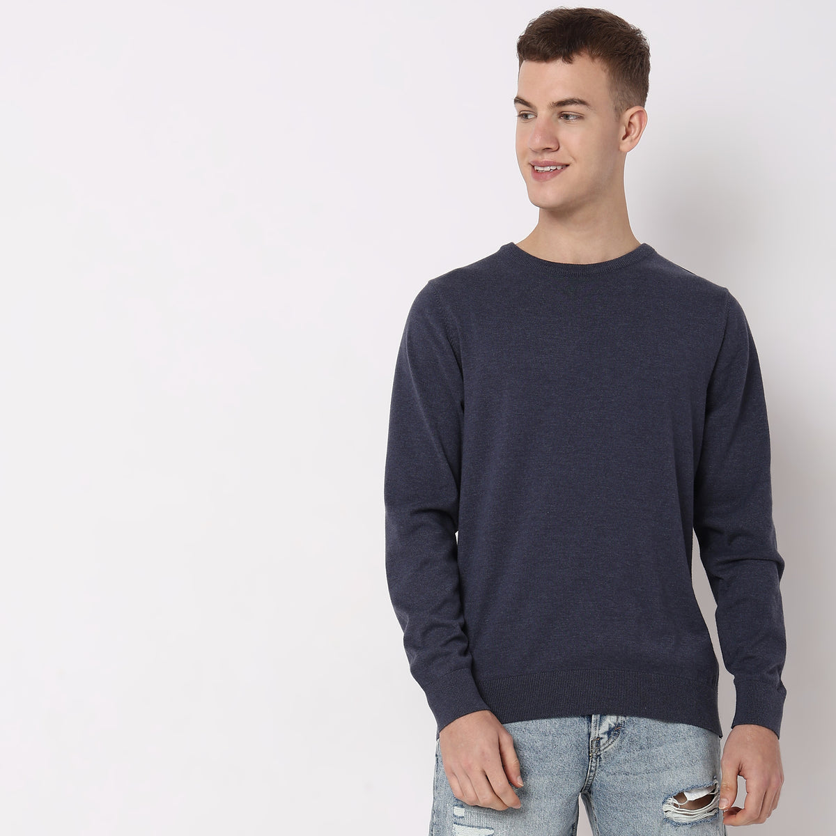 Regular Fit Solid Sweater