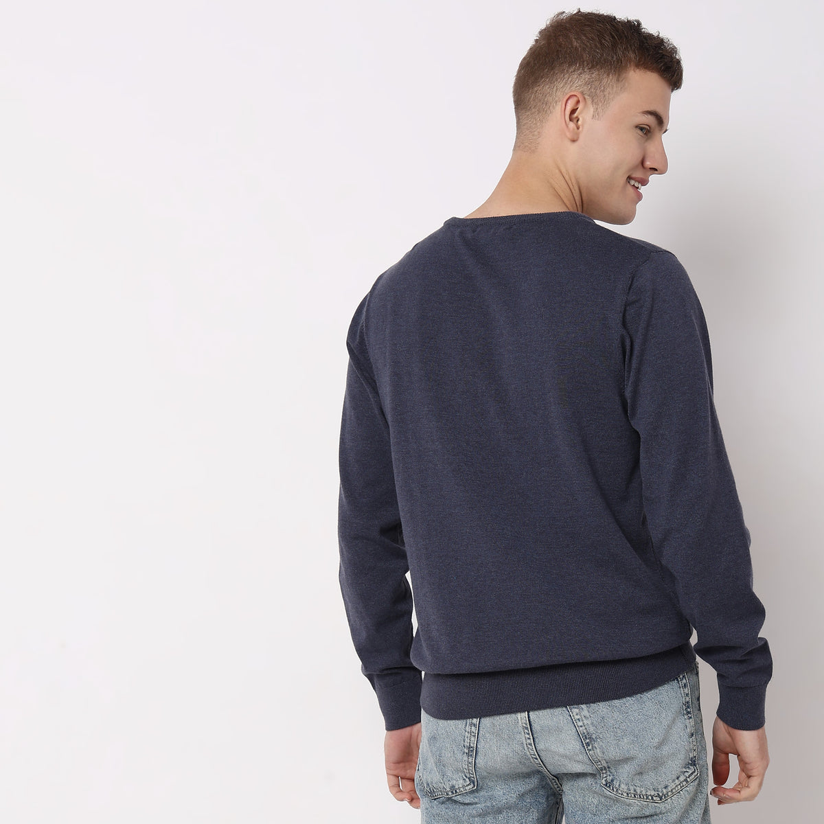 Regular Fit Solid Sweater