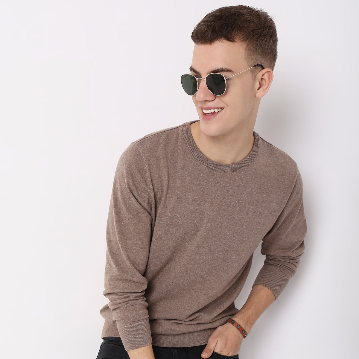 Regular Fit Solid Sweater