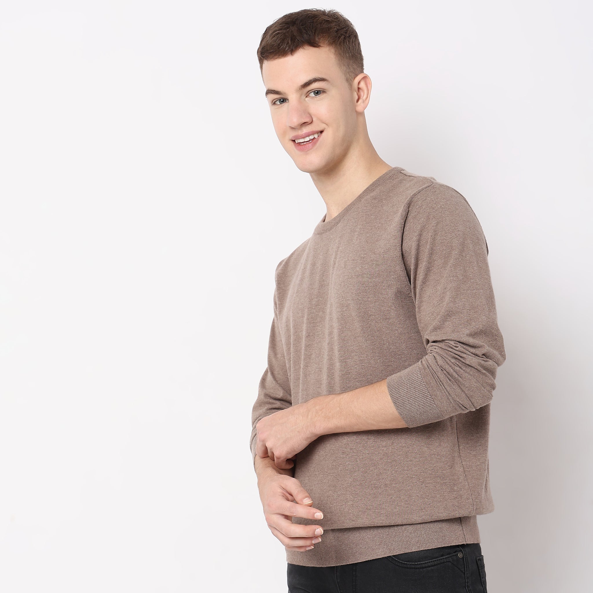 Regular Fit Solid Sweater