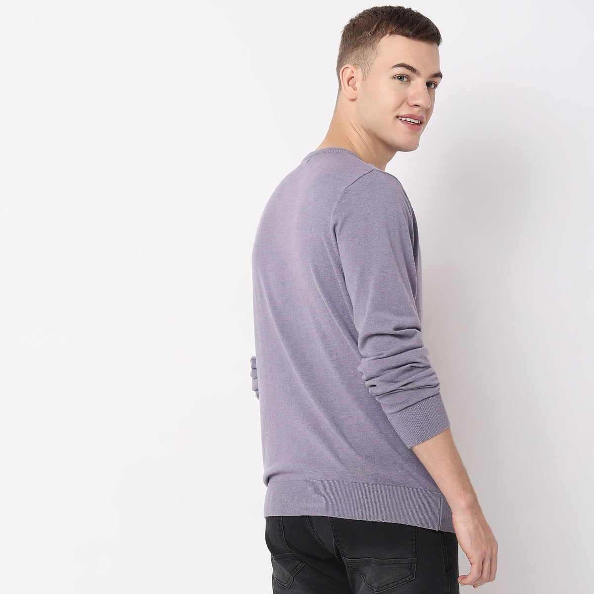 Regular Fit Solid Sweater