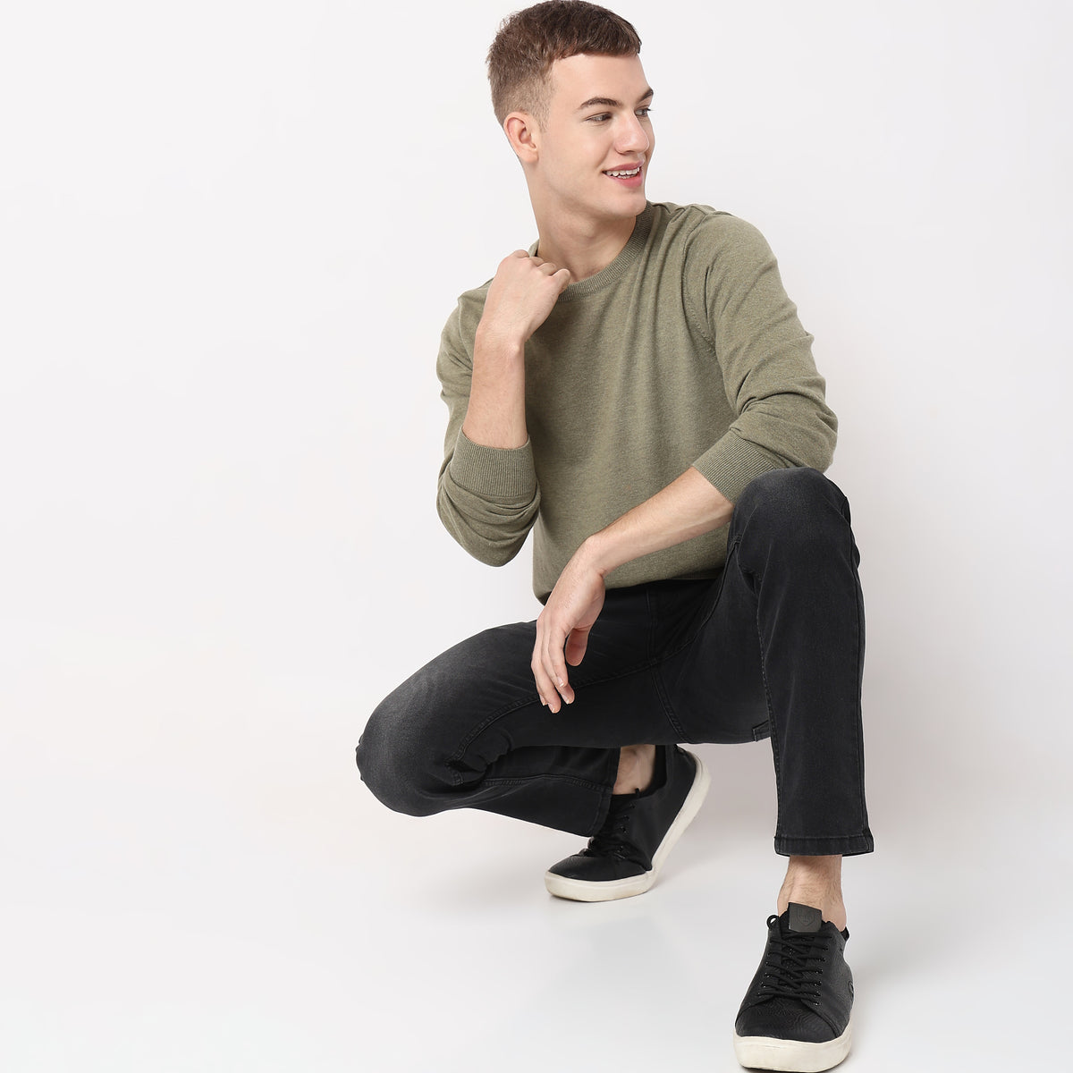 Regular Fit Solid Sweater