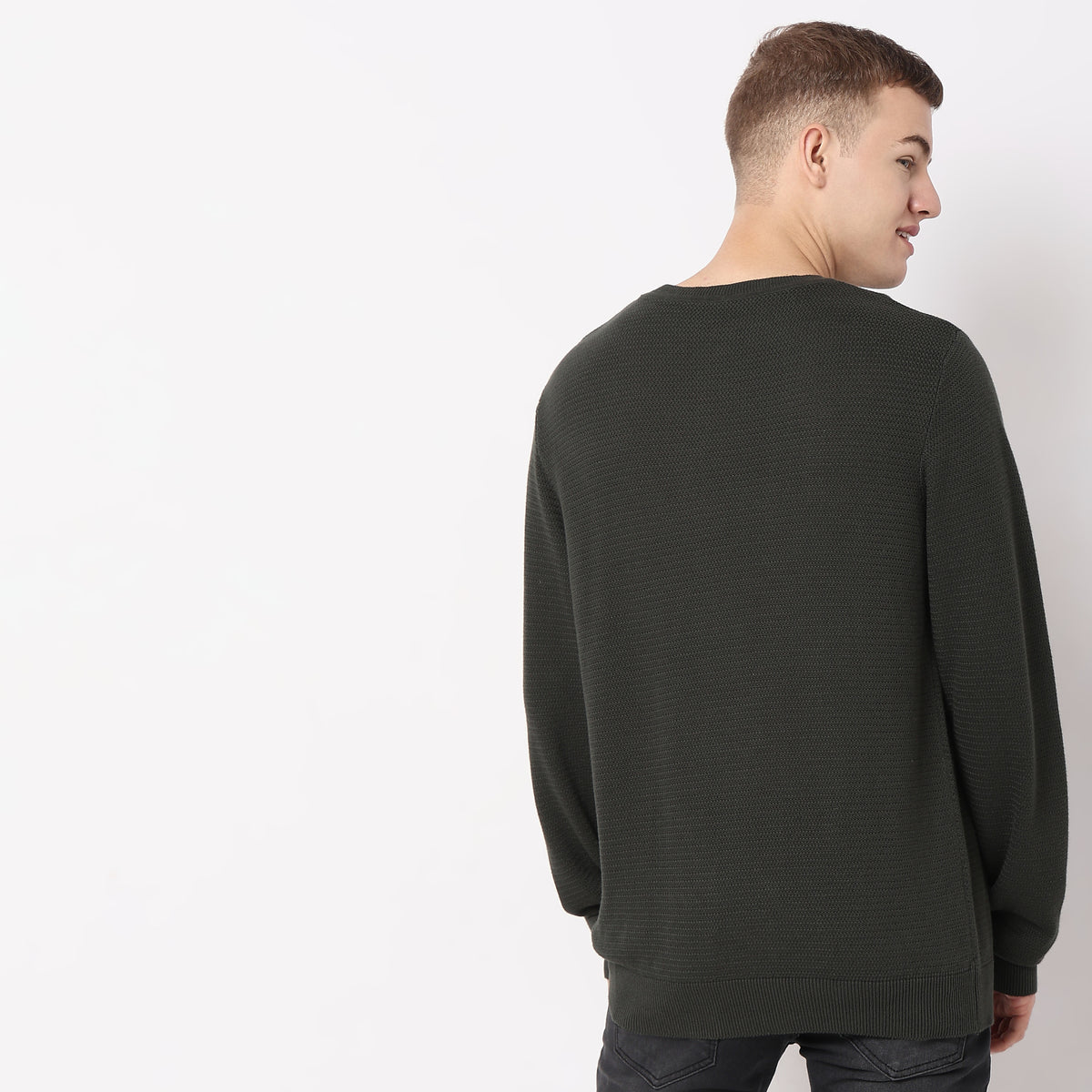 Regular Fit Solid Sweater