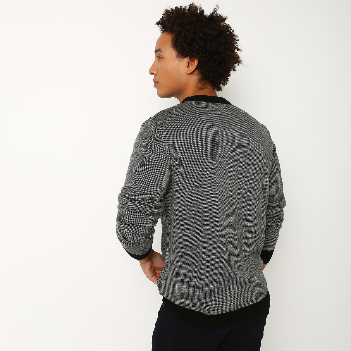 Men Wearing Regular Fit Solid Sweaters