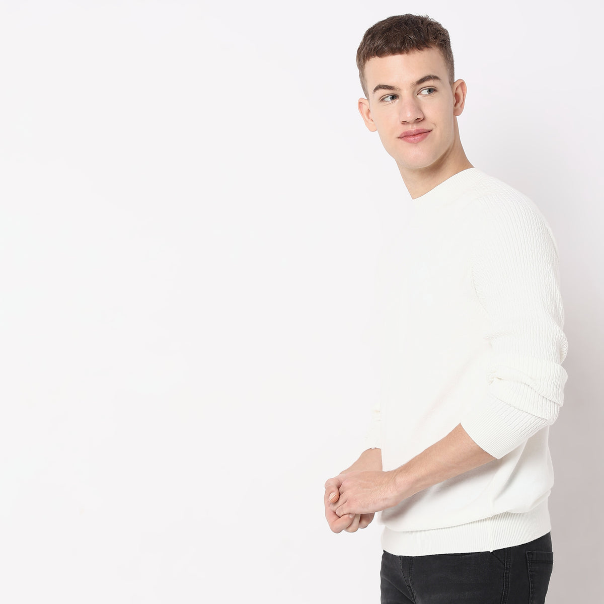 Slim Fit Solid Sweater