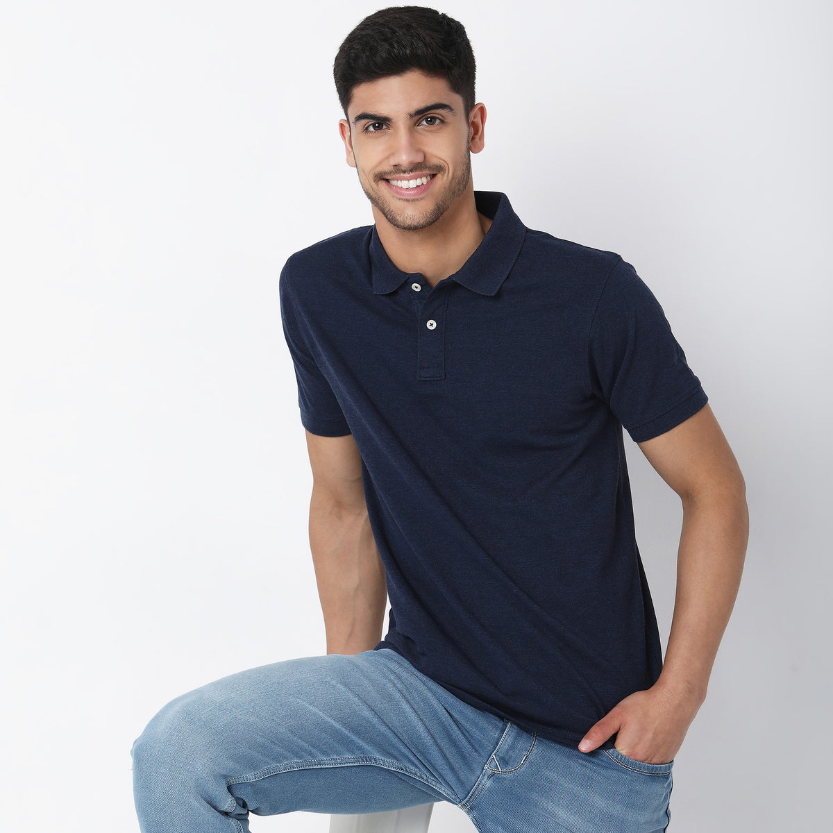 Regular Fit Solid Polo T-Shirt