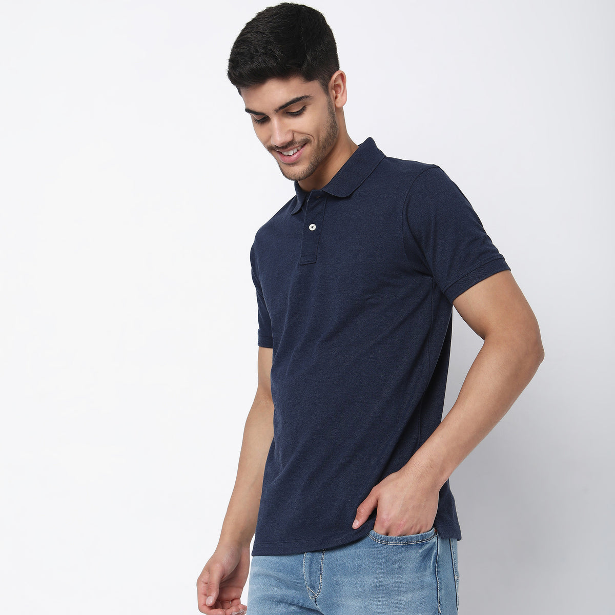 Regular Fit Solid Polo T-Shirt