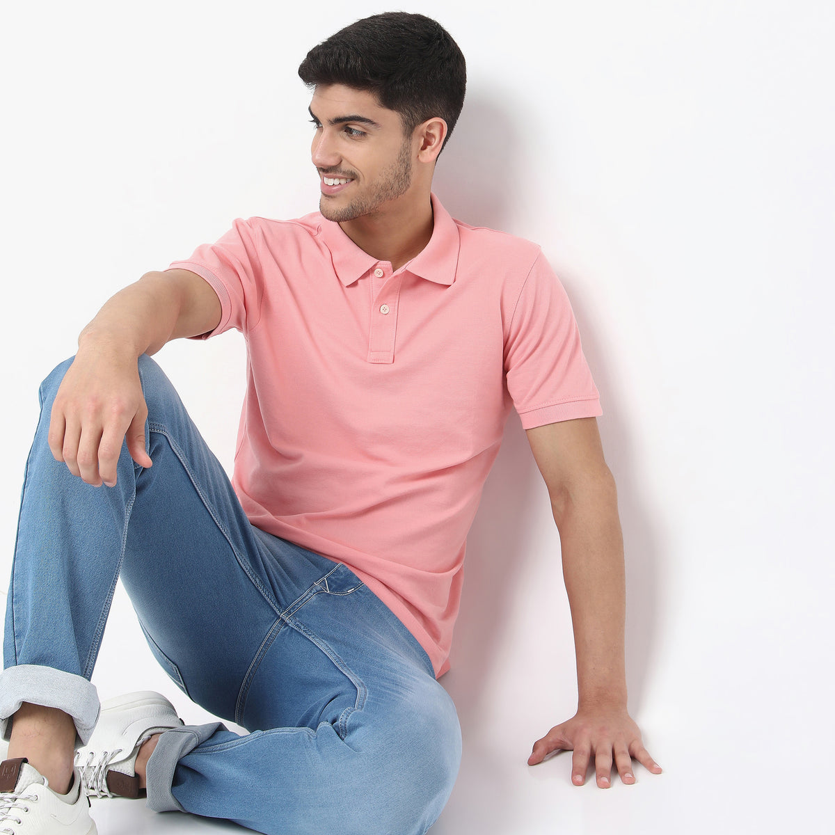 Regular Fit Solid Polo T-Shirt