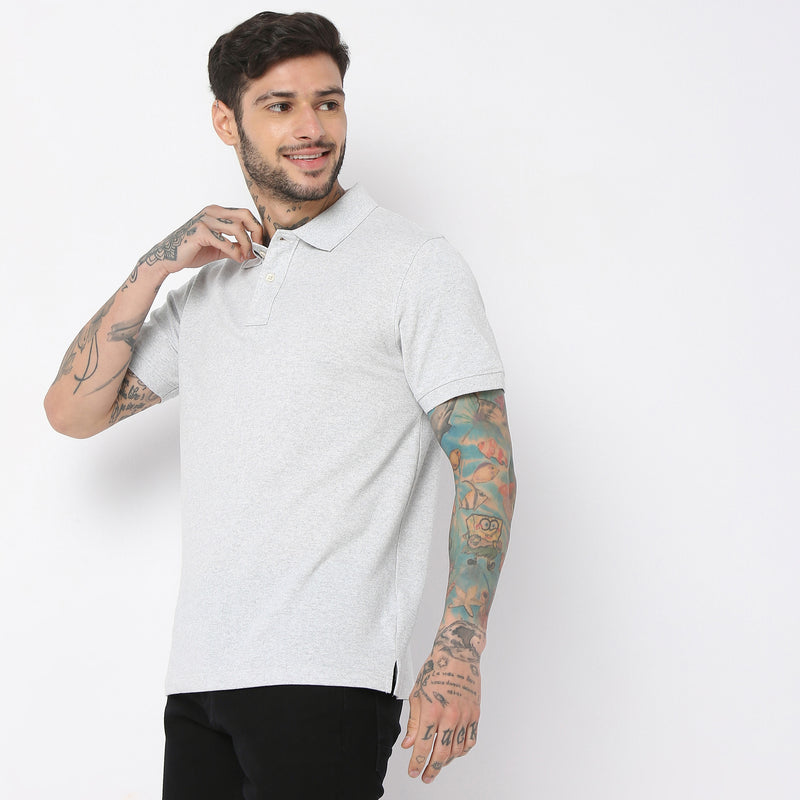 Regular Fit Solid Polo T-Shirt