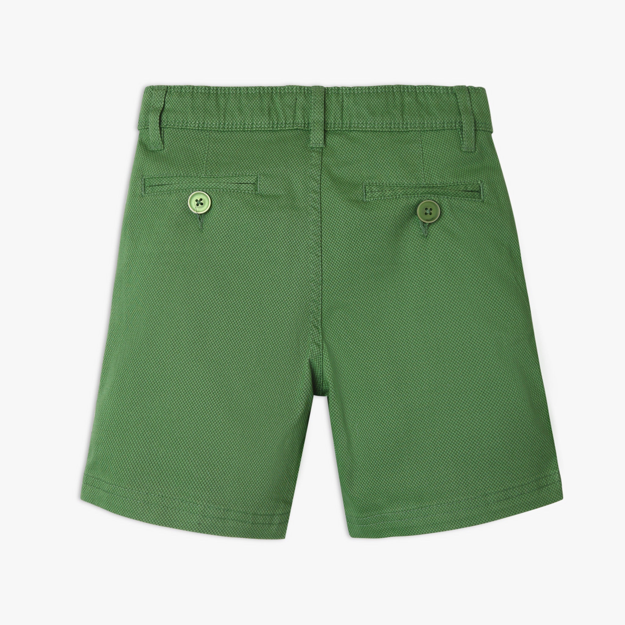Boy's Regular Fit Textured Mid Rise Shorts