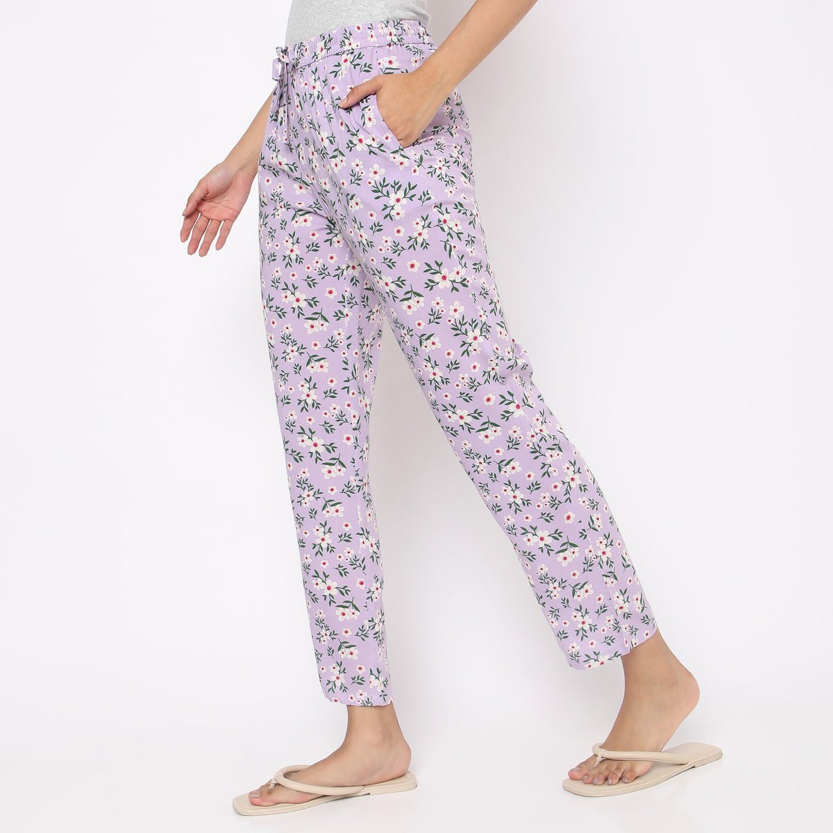 Regular Fit Printed Mid Rise Lounge Pants