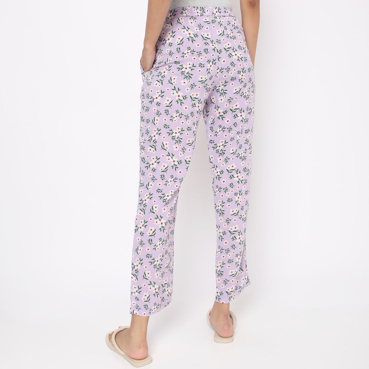 Regular Fit Printed Mid Rise Lounge Pants