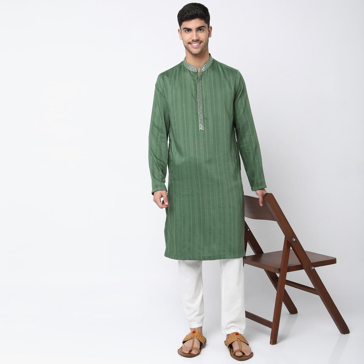 Regular Fit Striped Kurta